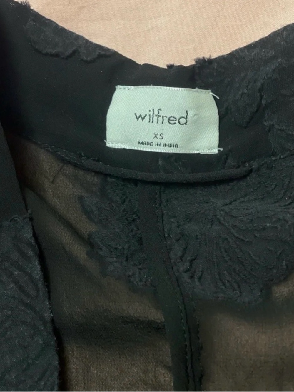Aritzia WILFRED Durante Black Sheer Floral Jacquard Kimono Robe Jacket, Size XS - Picture 9 of 13